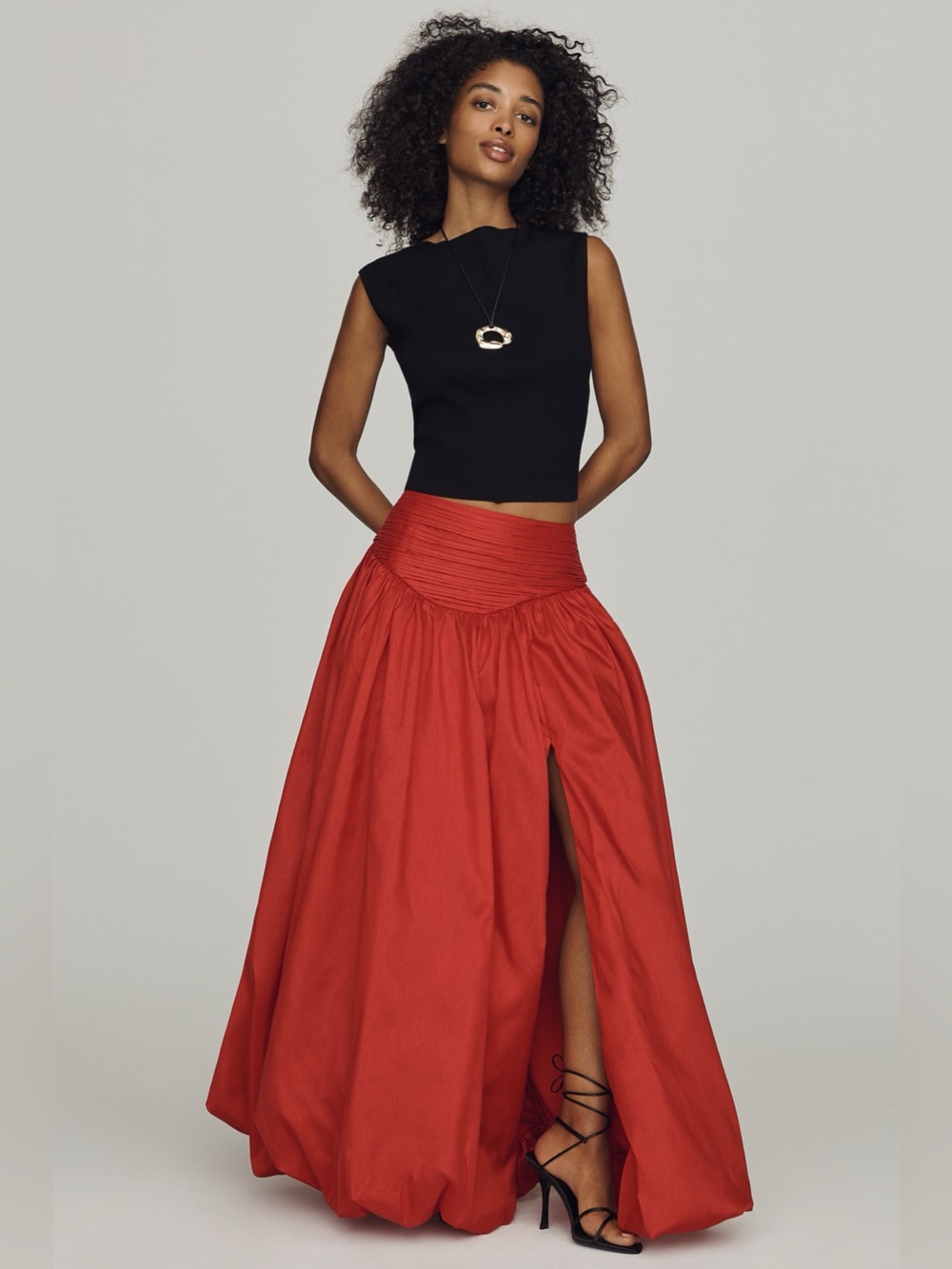Hutch Bubble-Hem Maxi Skirt NWT Size S